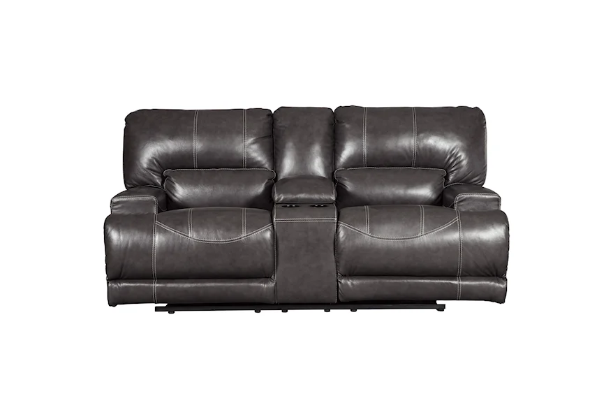 McCaskill Double Reclining Power Loveseat w/ Console by Signature Design by Ashley at Sam Levitz Furniture