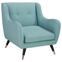 Mid-Century Accent Chair with Canted Legs