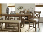 Signature Design by Ashley Moriville 6-Piece Rectangular Counter Table w/ Bench