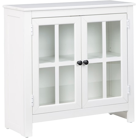Accent Cabinet with Lattice Glass Doors