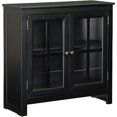 Accent Cabinet with Lattice Glass Doors
