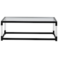 Metal/Acrylic Coffee Table with Glass Top