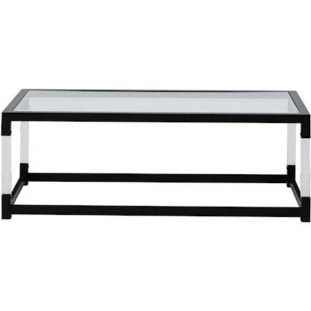 Metal/Acrylic Coffee Table with Glass Top