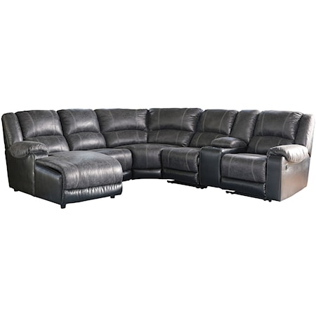 Reclining Sectional with Chaise & Console