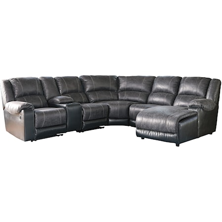 Reclining Sectional with Chaise & Console