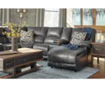 Signature Design by Ashley Nantahala Reclining Sectional with 2 Consoles & Chaise