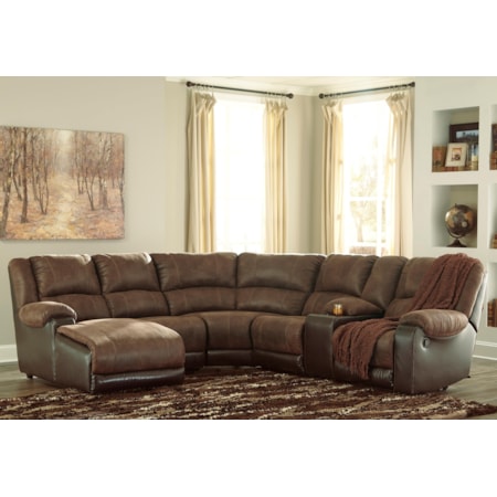 Reclining Sectional with Chaise & Console