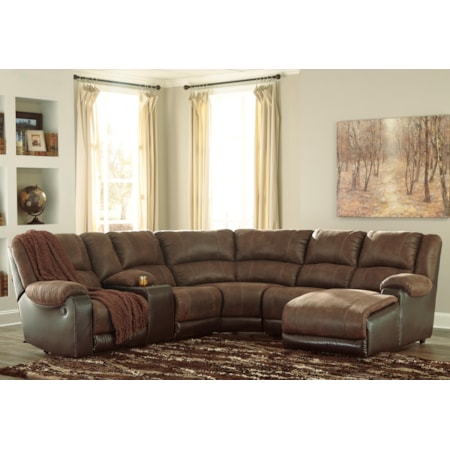 Reclining Sectional with Chaise & Console
