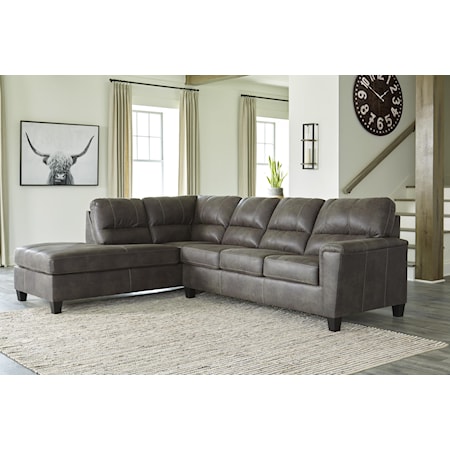 2 Piece Chaise Sectional and Recliner Set