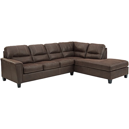 Faux Leather 2-Piece Sectional with Right Chaise