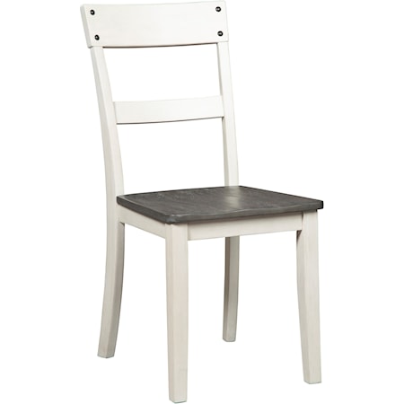 Farmhouse Two-Tone Ladderback Dining Room Side Chair