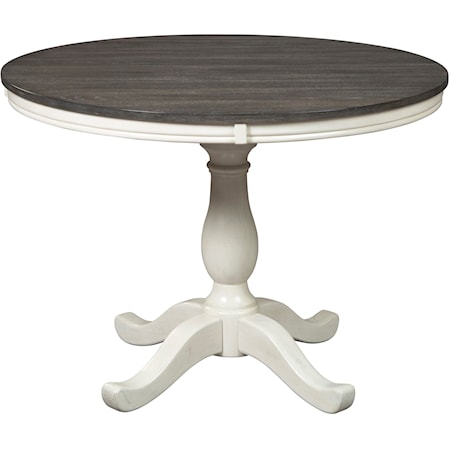 Farmhouse Two-Tone Round Dining Room Table