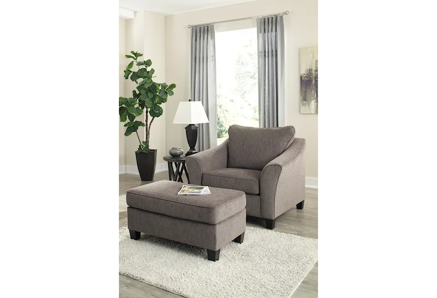 Nemoli Chair and a Half & Ottoman by Signature Design by Ashley at Sparks HomeStore