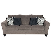 Transitional Sofa with Flared Arm