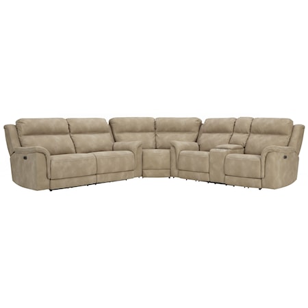 Pwr Reclining Sectional with Adj Headrests