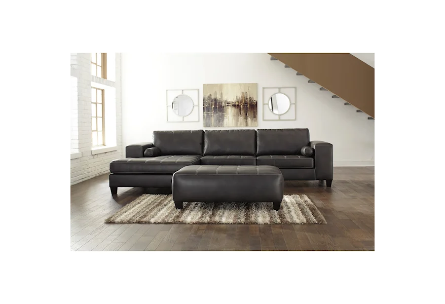 Nokomis 2-Piece Sectional with Ottoman by Signature Design by Ashley at Royal Furniture