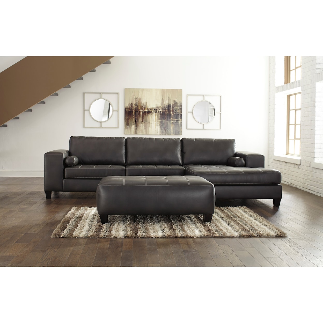 Signature Design by Ashley Furniture Nokomis 2-Piece Sectional with Ottoman
