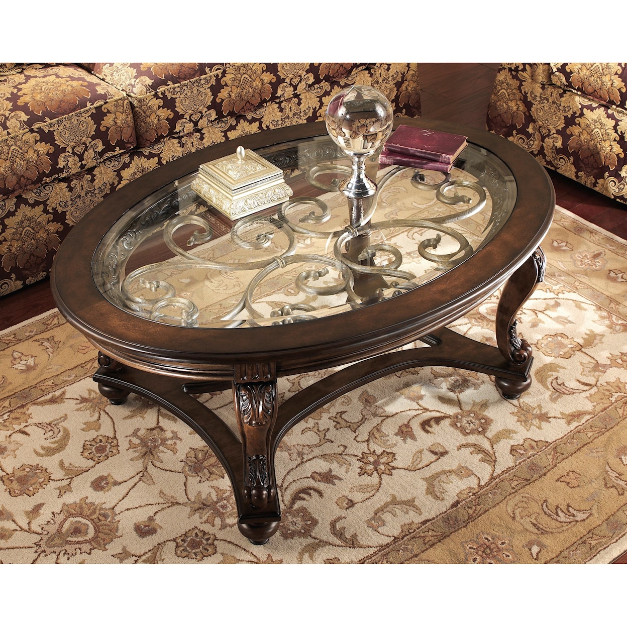 Ashley Furniture Signature Design Norcastle Oval Cocktail Table