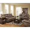 Signature Design by Ashley Oberson - Gunsmoke Double Reclining Loveseat w/ Console