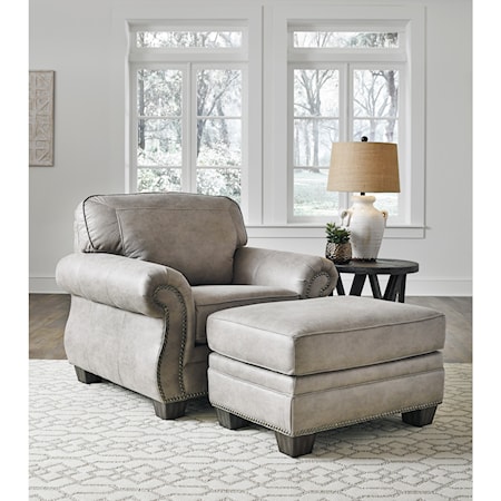 Transitional Chair and Ottoman