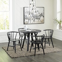5 Piece Round Dining Table and 4 Side Chairs Set