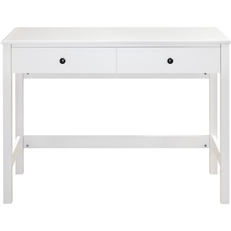 White Finish Home Office Small Desk with Drawer