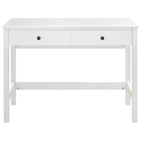 White Finish Home Office Small Desk with Drawer