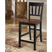 Two-Tone Barstool with Slat Back