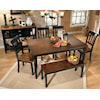 Signature Design Owingsville 6-Piece Rectangular Table Set with Bench