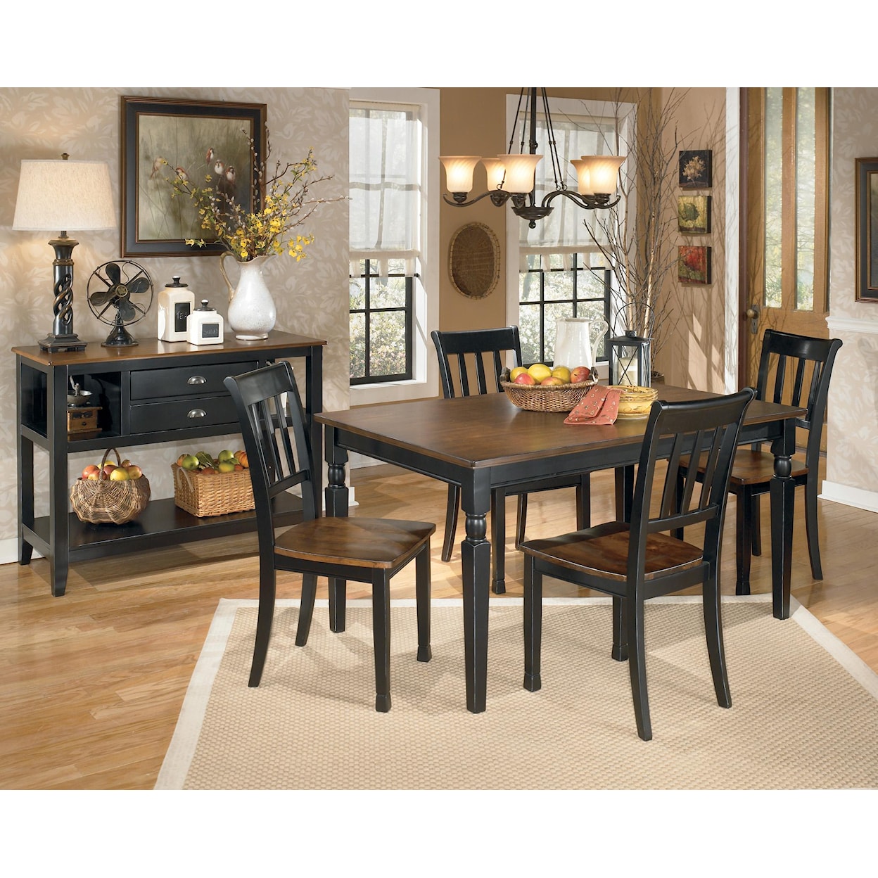 Ashley Signature Design Owingsville 5-Piece Rectangular Dining Table Set