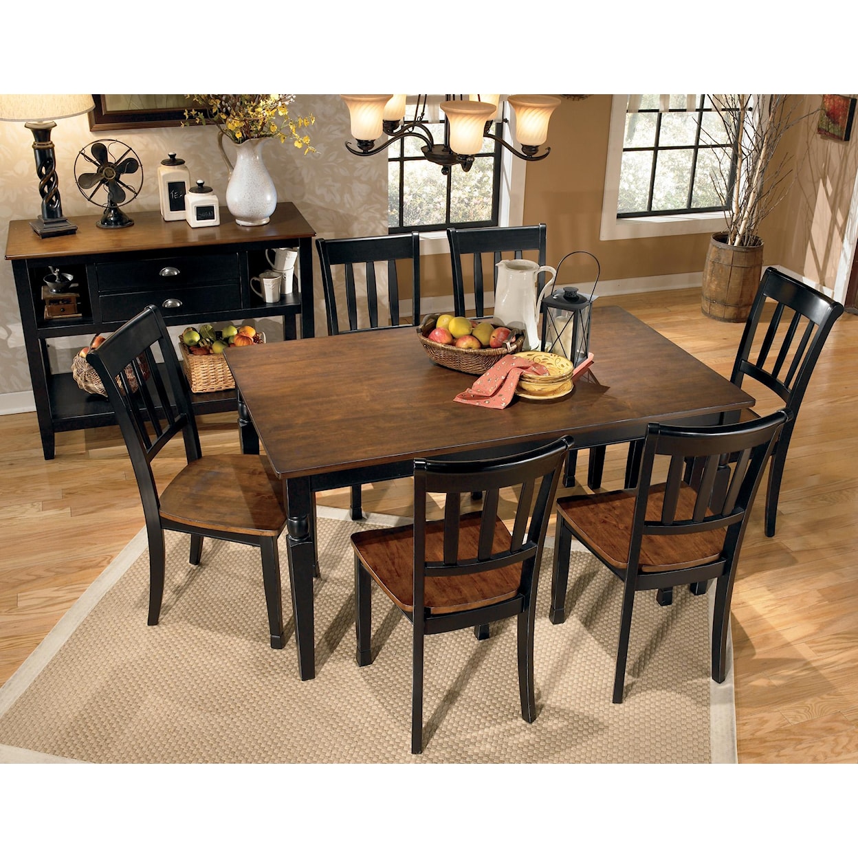 Ashley Furniture Signature Design Owingsville 7-Piece Rectangular Dining Table Set