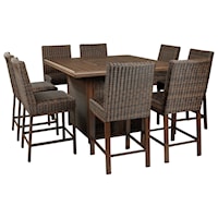 9 Piece Outdoor Firepit Table Set