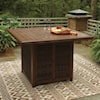 Signature Design by Ashley Paradise Trail Square Bar Table with Fire Pit