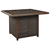 Signature Design by Ashley Paradise Trail Square Bar Table with Fire Pit