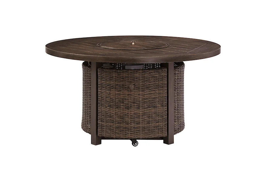 Paradise Trail Round Fire Pit Table by Signature Design by Ashley at Furniture Fair - North Carolina