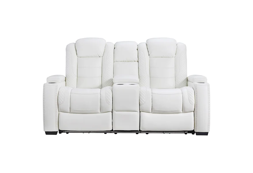 Party Time Power Recl Loveseat w/ Console & Adj Hdrsts by Signature Design by Ashley at Sam Levitz Furniture