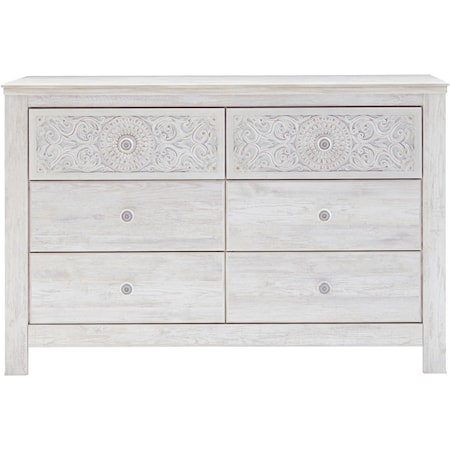 Dresser with Carved Drawer Fronts