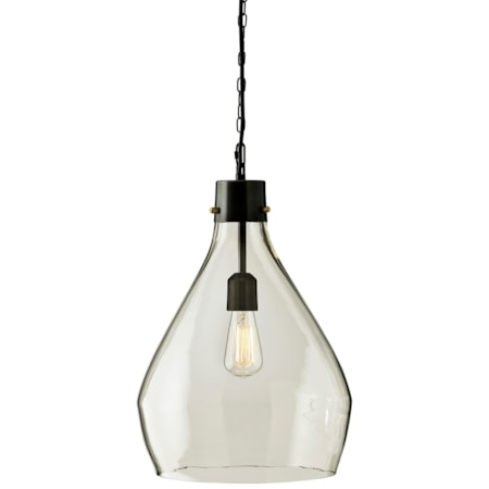 Avalbane Clear/Gray Glass Pendant Light