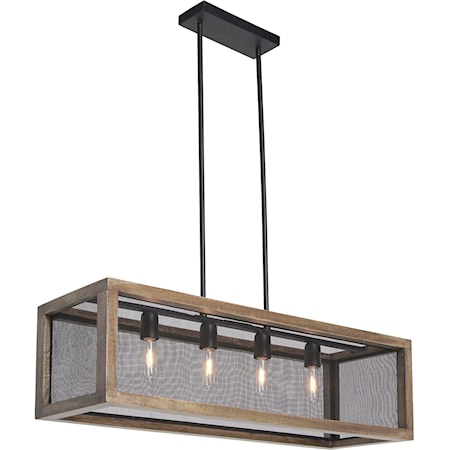 Jodene Brown/Black Wood Pendant Light