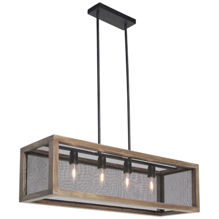 Jodene Brown/Black Wood Pendant Light