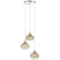 Jodoc Silver Finish Glass Pendant Light