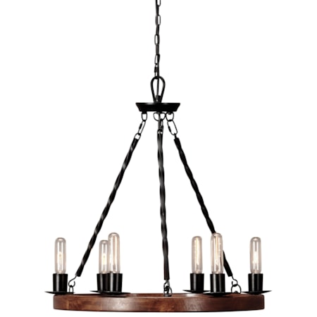 Plato Brown/Black Wood Pendant Light