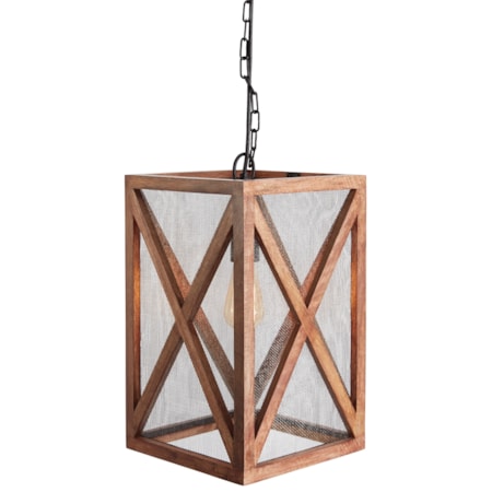 Jodene Brown Wood Pendant Light