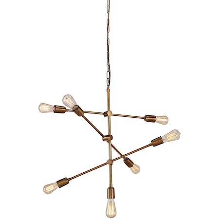 Nastalya Gold Finish Metal Pendant Light