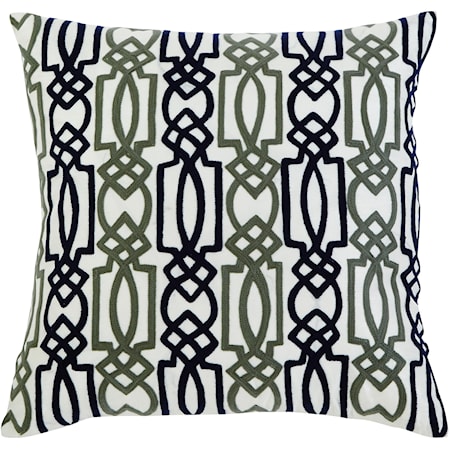 Embroidered - Navy Pillow