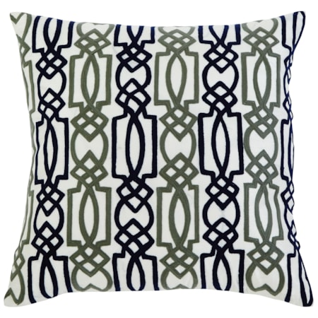 Embroidered - Navy Pillow