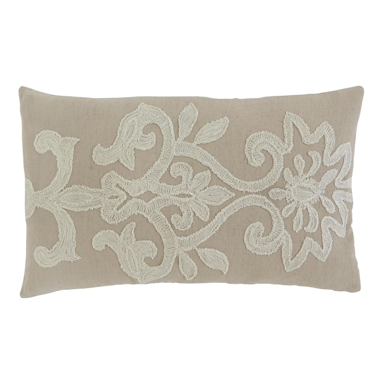 Signature Design by Ashley Pillows Embroidered - Beige Lumbar Pillow, Set of 4
