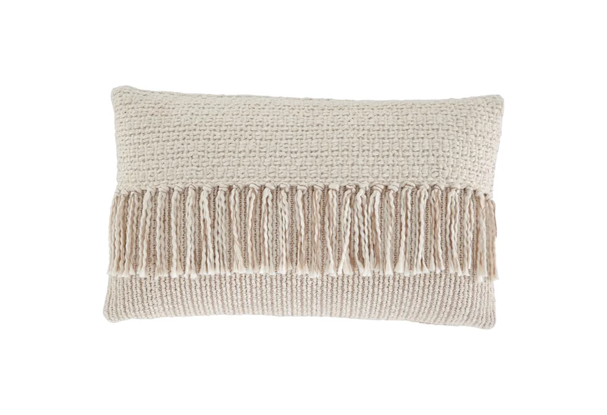 Pillows Medea Tan/Cream Pillow by Signature Design by Ashley at Lapeer Furniture & Mattress Center