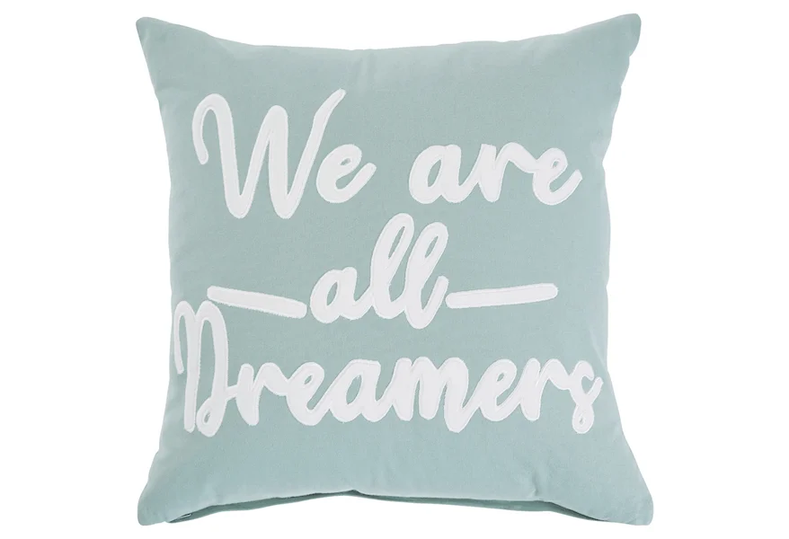 Pillows Dreamers Light Green/White Pillow by Ashley (Signature Design) at Johnny Janosik