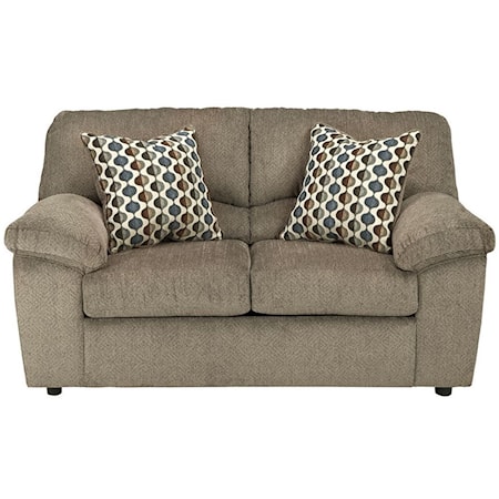 Casual Loveseat with Pillow Arms